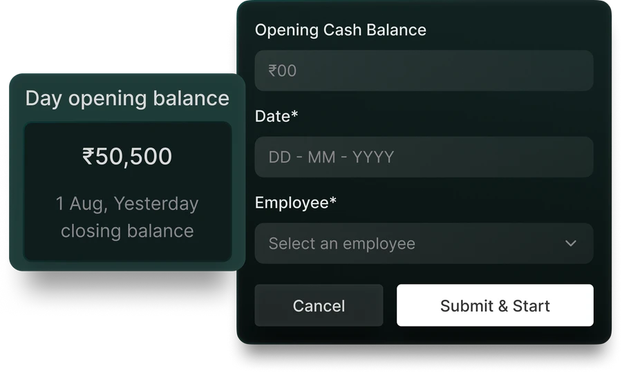 Cash drawer & reconciliation